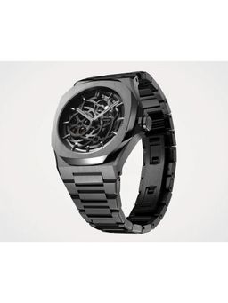 D1 Milano - Men Gun Metal Skeleton Black Analog Dial Watch (SKBJ11) (M)