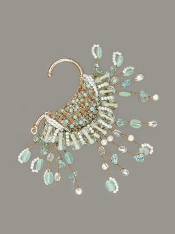 House of D'oro - Blue & White Handcrafted Stone Studded Earcuff