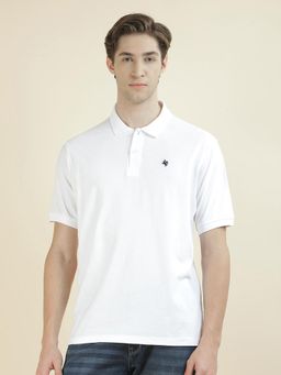 Cantabil - Textured White Polo T-Shirt