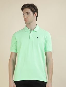 Cantabil - Textured Green Polo T-Shirt