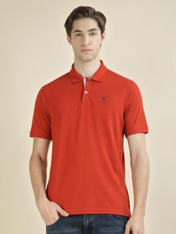 Cantabil - Textured Rust Polo T-Shirt