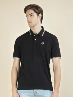 Cantabil - Textured Black Polo T-Shirt