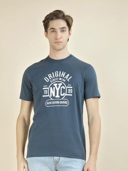 Cantabil - Printed Blue T-Shirt