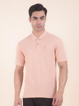 Cantabil - Textured Pink Polo T-Shirt