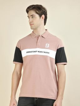 Cantabil - Colorblock Pink Polo T-Shirt
