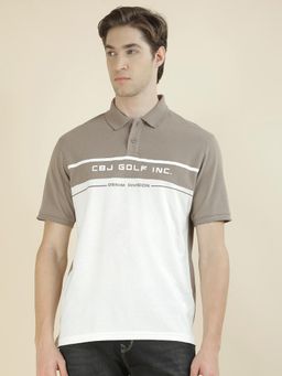Cantabil - Colorblock Brown Polo T-Shirt