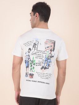 Cantabil - Printed White T-Shirt