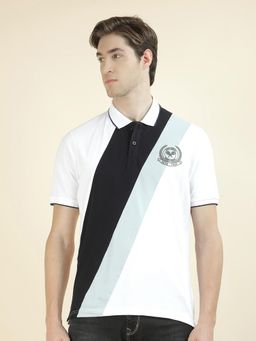 Cantabil - Colorblock White Polo T-Shirt
