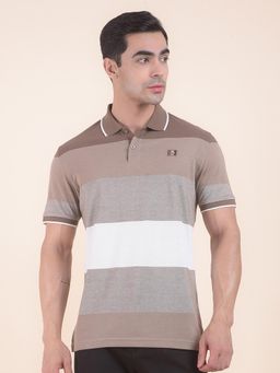 Cantabil - Colorblock Brown Polo T-Shirt