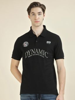 Cantabil - Typography Black Polo T-Shirt