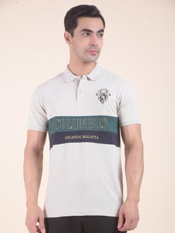 Cantabil - Colorblock Grey Polo T-Shirt
