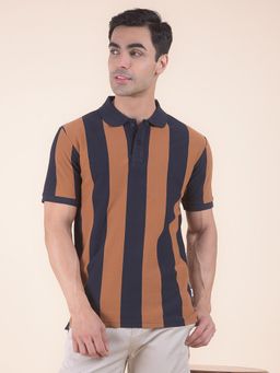 Cantabil - Stripes Brown Polo T-Shirt