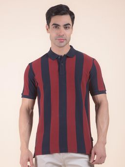 Cantabil - Stripes Maroon Polo T-Shirt