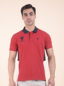 Cantabil - Colorblock Red Polo T-Shirt
