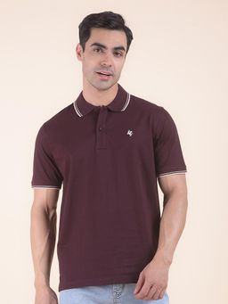 Cantabil - Textured Maroon Polo T-Shirt