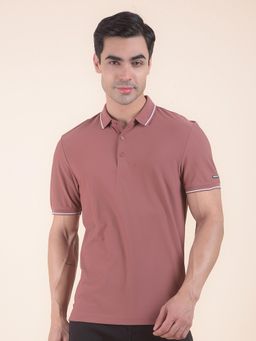 Cantabil - Textured Pink Polo T-Shirt