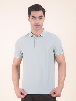 Cantabil - Textured Grey Polo T-Shirt