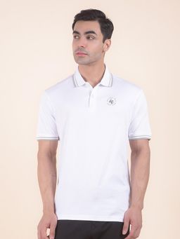 Cantabil - Solid White Polo T-Shirt
