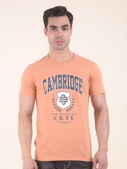 Cantabil - Printed Peach T-Shirt