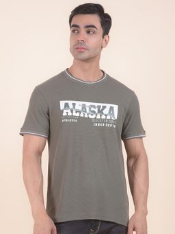 Cantabil - Printed Olive T-Shirt