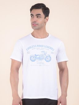 Cantabil - Printed White T-Shirt