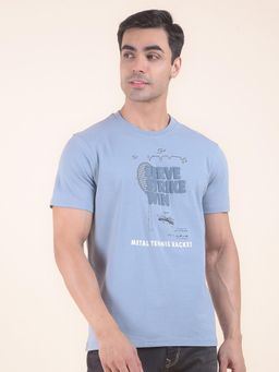 Cantabil - Printed Blue T-Shirt