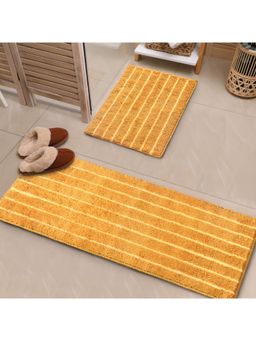 Saral Home - Champs Set of 2 Bathmat and Runner 40 x 58, 40 x 110 cm (Yellow)