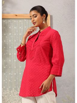 Lakshita - Women Pink Fuchsia Cut Work Tunic