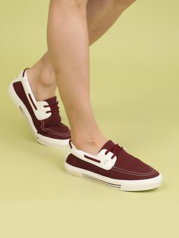Yoho - Men Burgundy Sailor Stylish Comfortable Boat Shoes