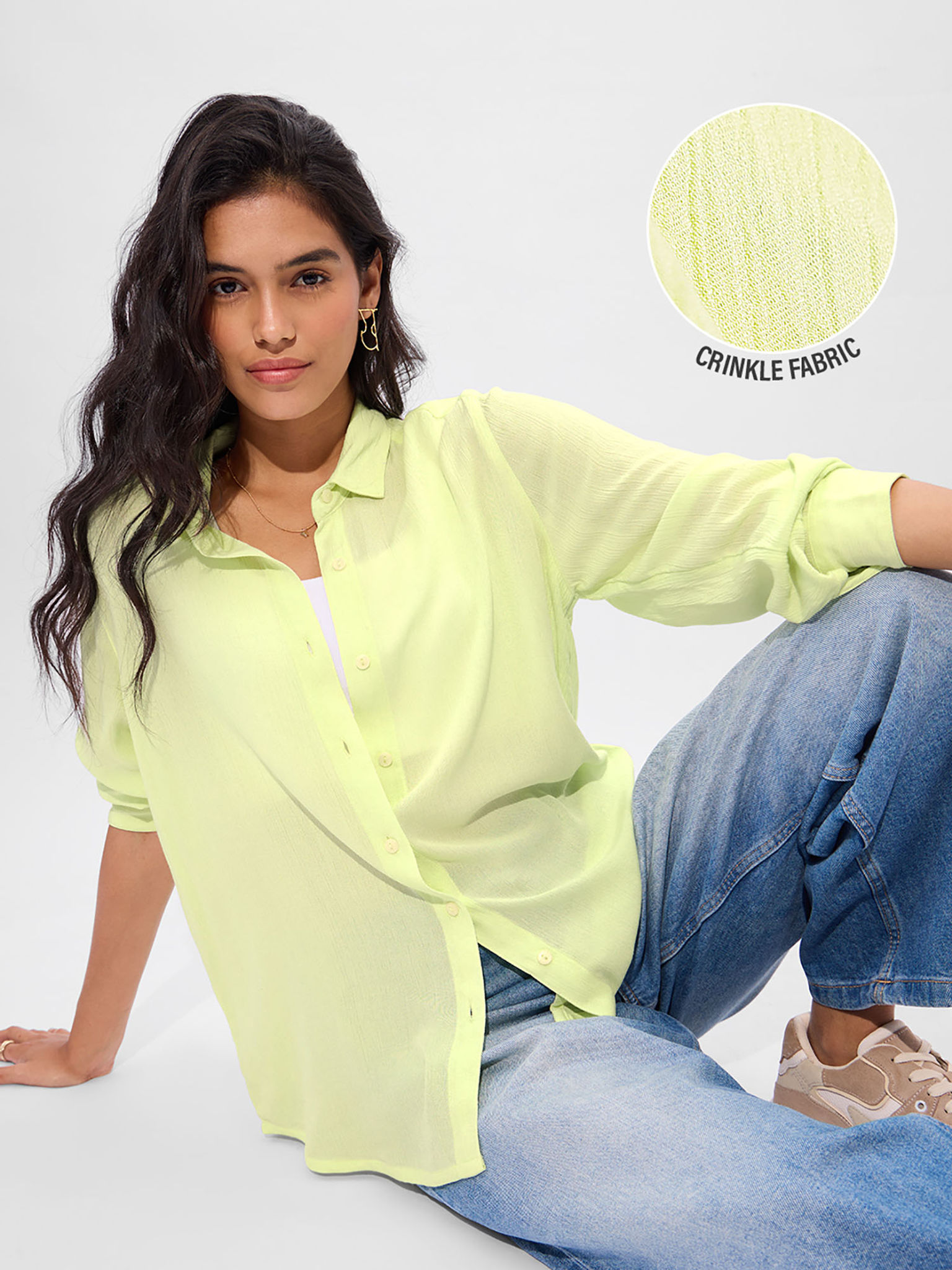Women Mint Green Women Boyfriend Shirt