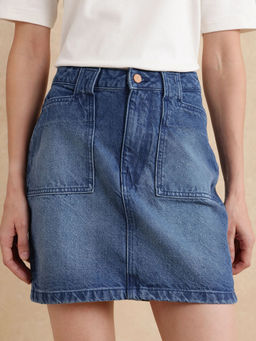 RAREISM - Misky Primary Blue Regular Mini Skirt