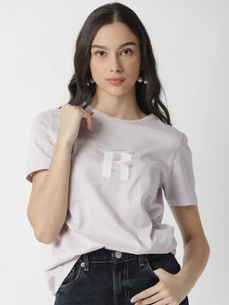 RAREISM - Lavender Embellished Sequined T-Shirt