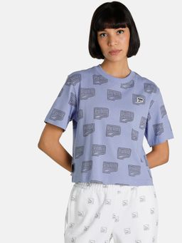 Puma - Downtown Aop Women Blue T-shirt