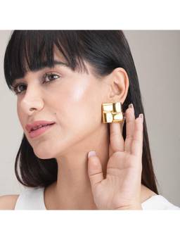 Palmonas - Women Geometric Gold Stud Earrings