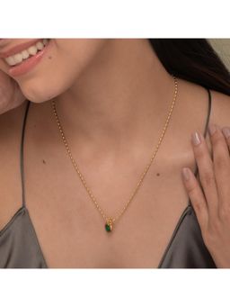 Palmonas - Women Green Oval Beaded Heart Pendant Necklace