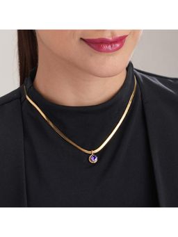 Palmonas - Women Purple Birth Stone Pendant Necklace