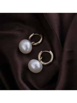 Palmonas - Women White Pearl Drop Earrings