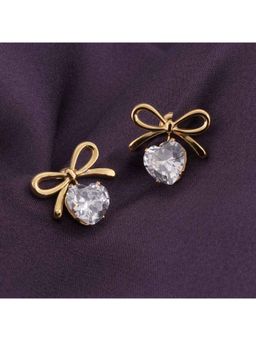 Palmonas - Women Zircon and Bow Stud Earrings