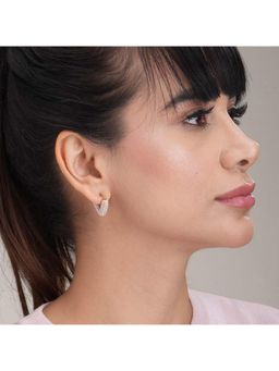 Palmonas - Women Heart Shaped Pearl Hoop Earrings