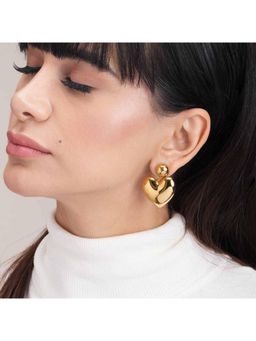 Palmonas - Women Gold Heart Of Drop Earrings
