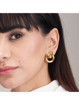 Palmonas - Women Gold Loop Stud Earrings
