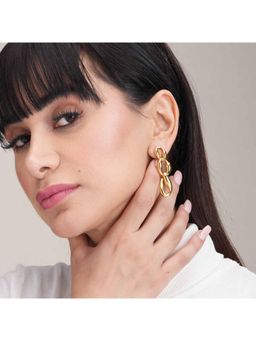 Palmonas - Women Linked Gold Chain Drop Earrings