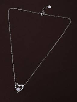 Palmonas - Women Silver Solitaire Love Necklace