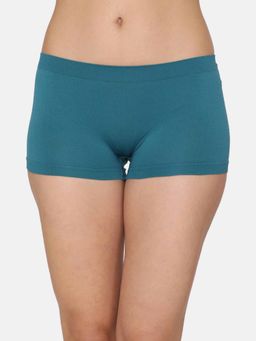 Zivame - Mid Rise Full Coverage Seamless Boyshorts - Blue