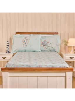 Cutie & Boo - Turquoise Maritime Magic Fitted Sheet with 1 Pillow Cover