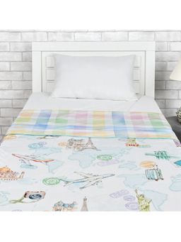 Cutie & Boo - Multi-Color Passport To Wonderland Reversible Blanket