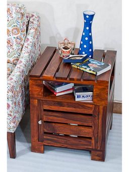 Ikiriya - Harvey Sheesham Wood End Table in Pine Finish (LGO) (1 Year Warranty)