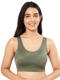 Amante - Solid Non Padded Non-wired Full Coverage Slip-on Bra - Green