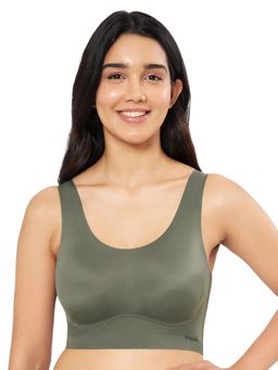 Amante - Solid Non Padded Non-wired Full Coverage Slip-on Bra - Green