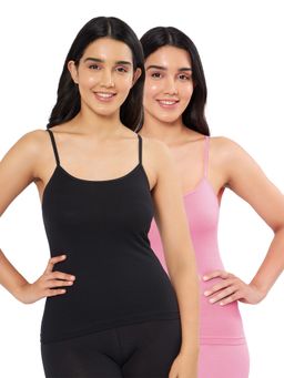 Amante - Solid High Coverage Sleeveless Camisoles - Multi-color